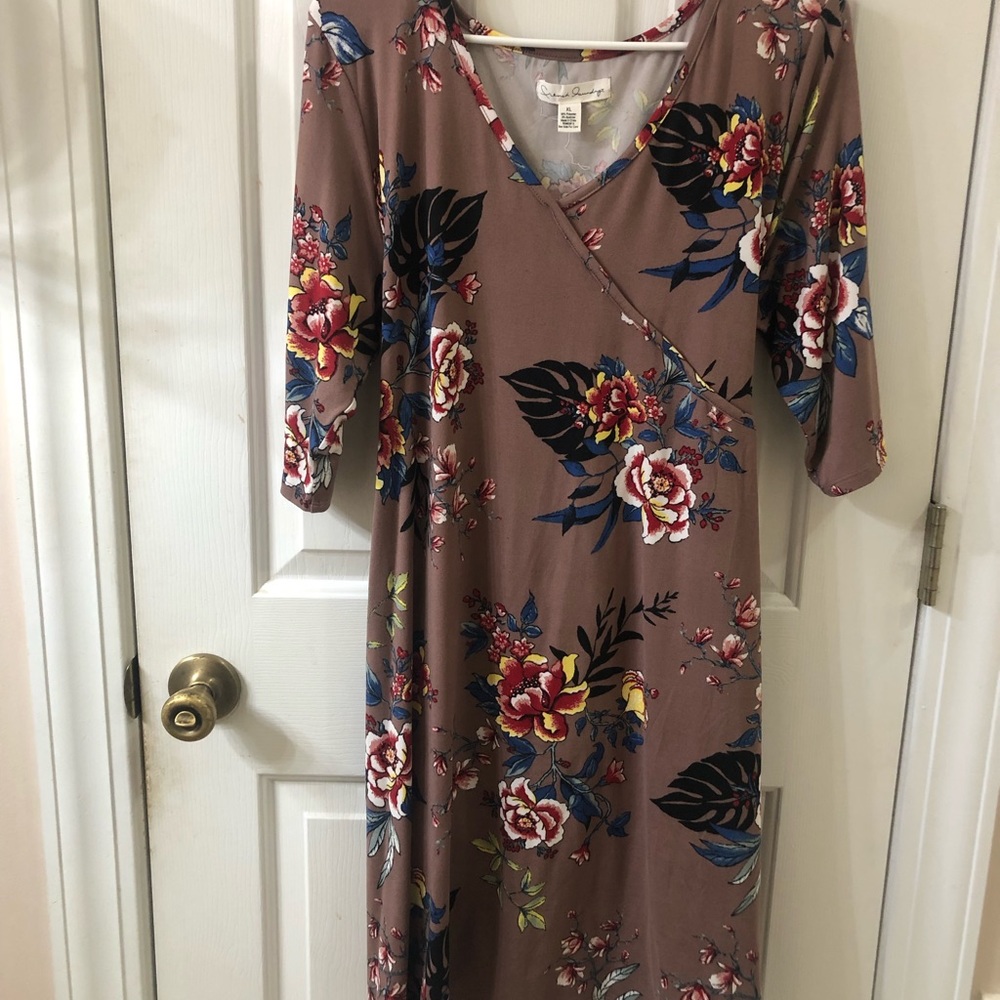 Burgundy Flower Dress
